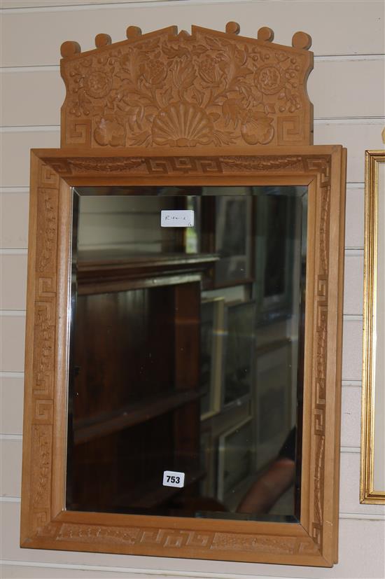 Two mirror frames hand carved by the artist Alfred Palmer, H.81cm